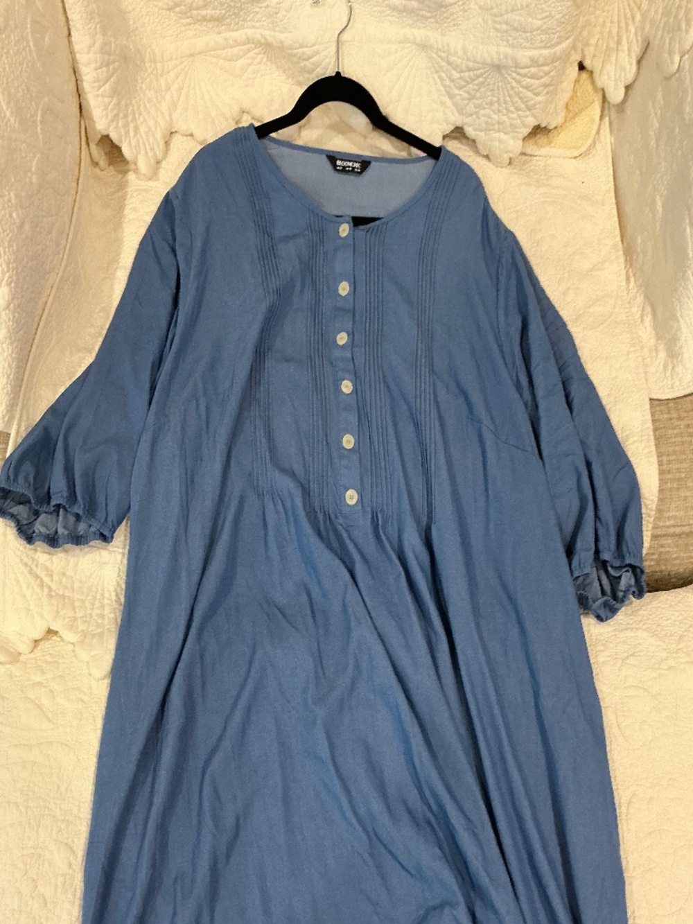 Denim color Bloomchic maxi style dress with pockets
